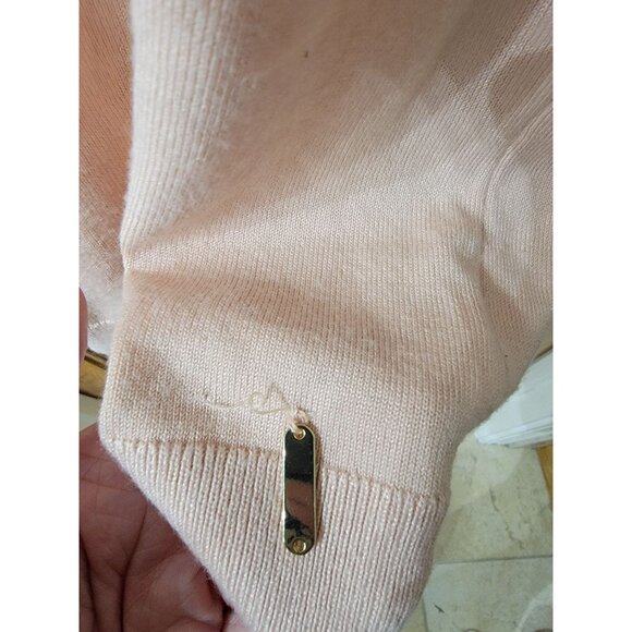 Calvin Klein Womens Pink Ruffle Sleeve Pullover Sweater M - Picture 3 of 7